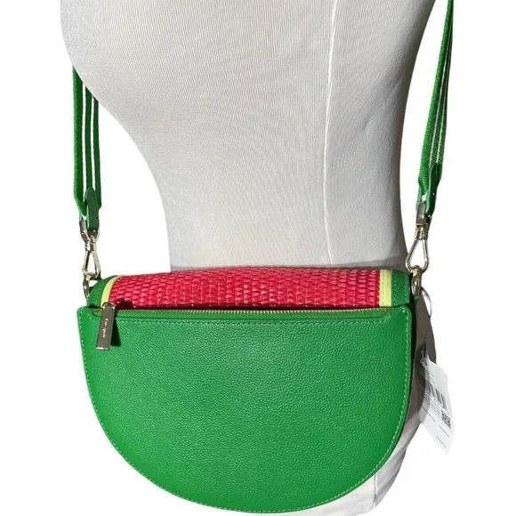 kate spade What A MelonLuna Crescent Straw Crossbody Watermelon Novelty NWT